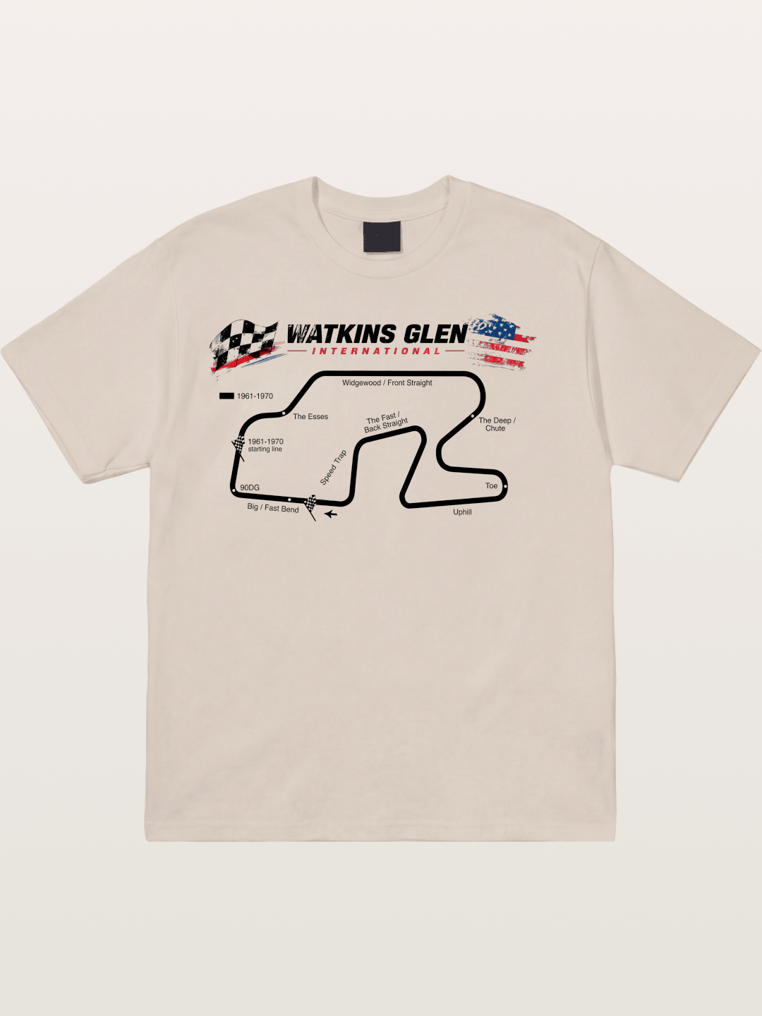 Watkins Glen Road Course Map Art Cotton T-shirt