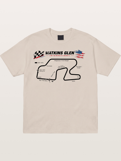 Watkins Glen Road Course Map Art Cotton T-shirt
