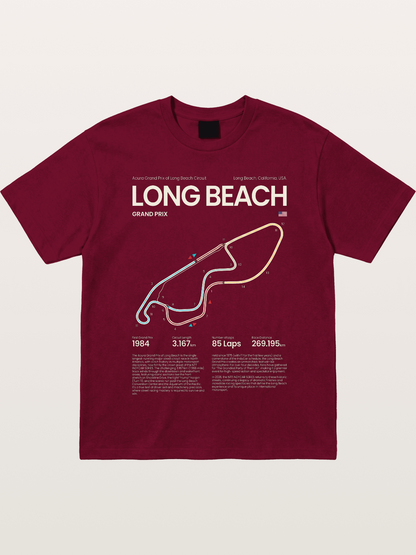 Long Beach GP Circuit Map Gildan T-shirt