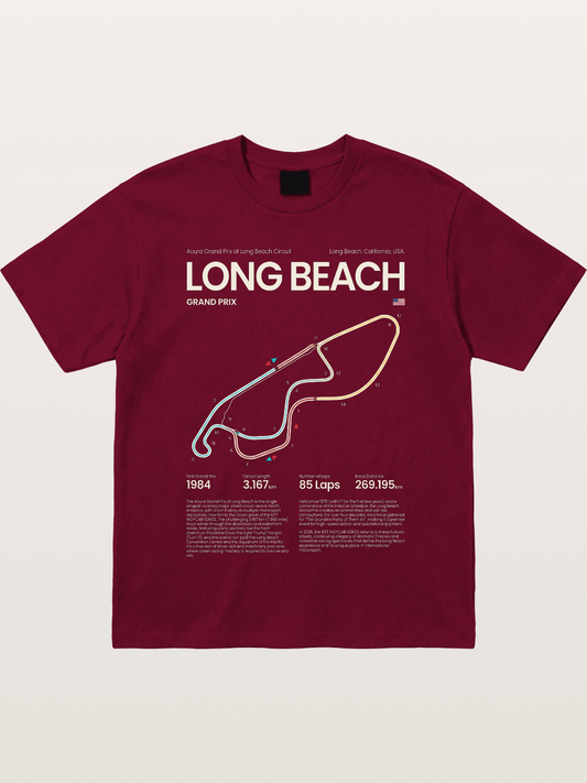Long Beach GP Circuit Map Gildan T-shirt