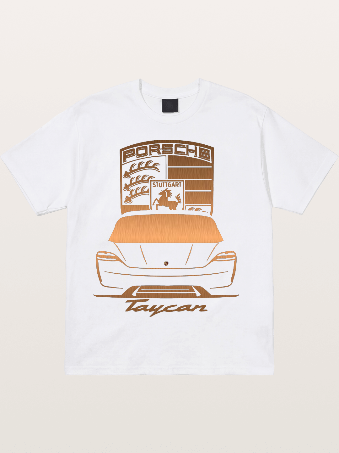 Porsche Taycan Copper Line Art Cotton T-shirt