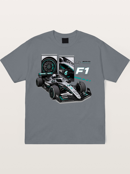 Mercedes Petronas F1 Collage Art Cotton T-shirt