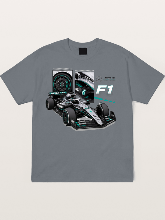 Mercedes Petronas F1 Collage Art Cotton T-shirt