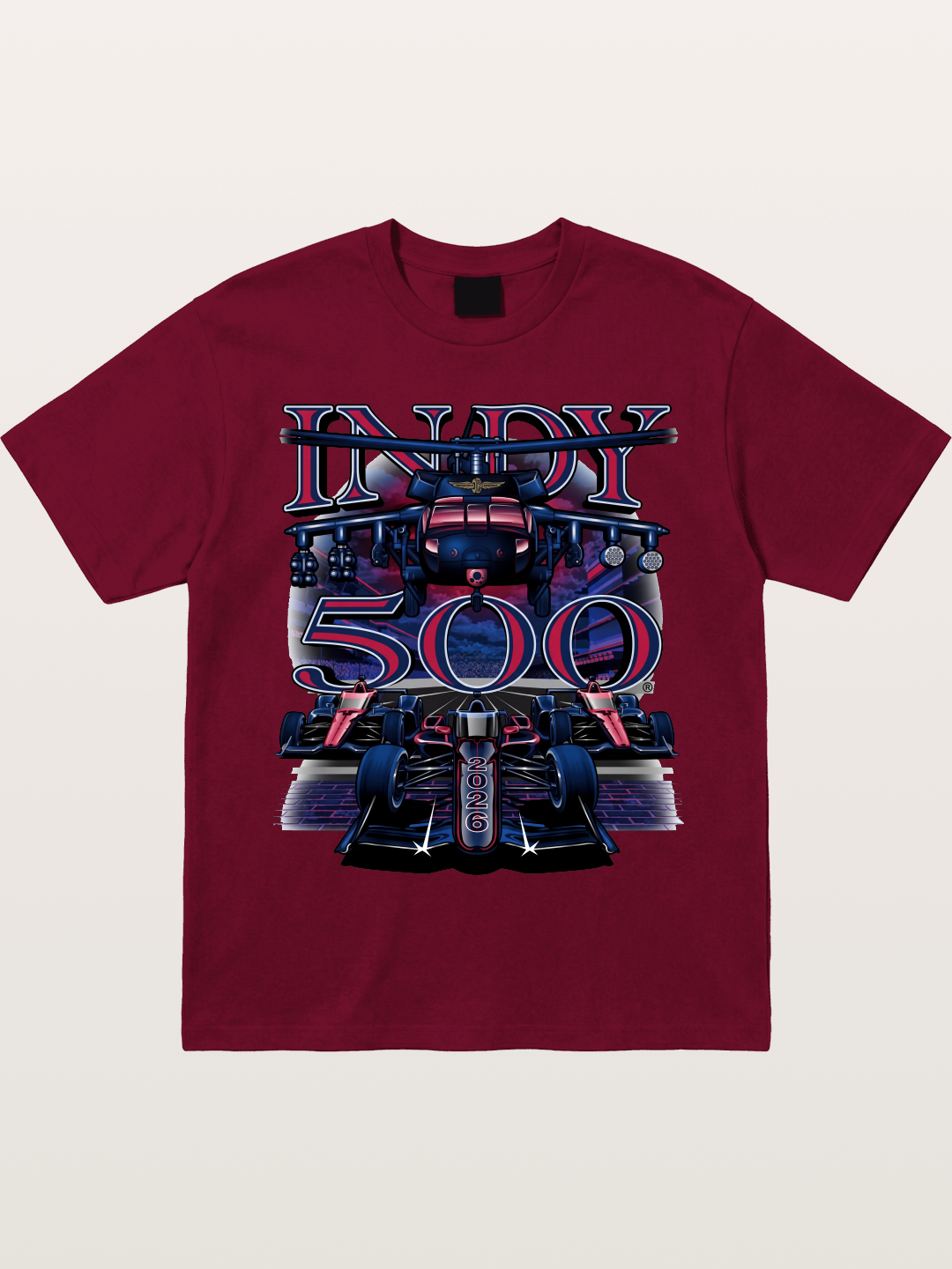 Indy 500 2026 Race Car Neon Art Gildan T-shirt