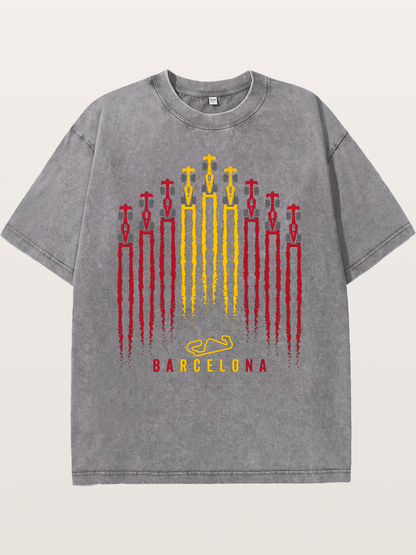 Barcelona GP Racing Column Streaks Washed T-shirt