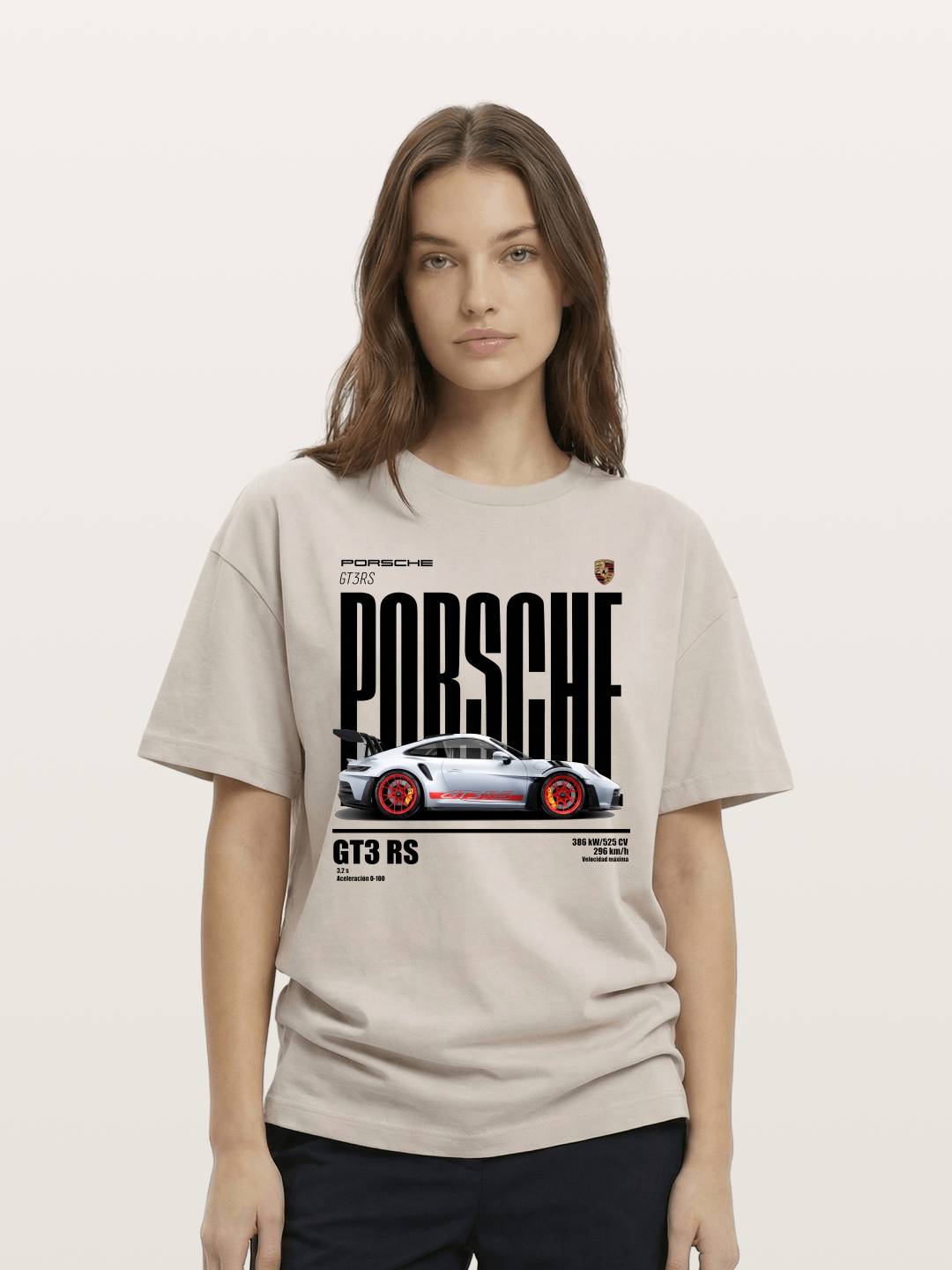 Porsche 911 GT3RS Widebody Sports Car Cotton T-shirt