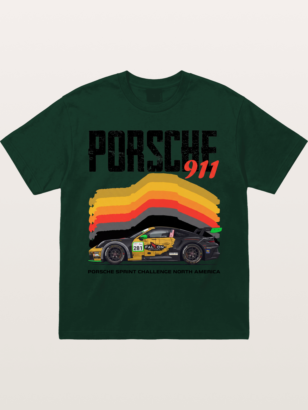 Porsche 911 Sprint Challenge Gradient Gildan T-shirt