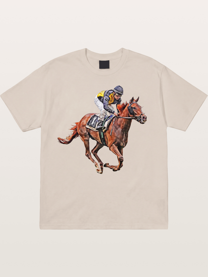 Jockey on Brown Horse Preakness 2026 Cotton T-shirt