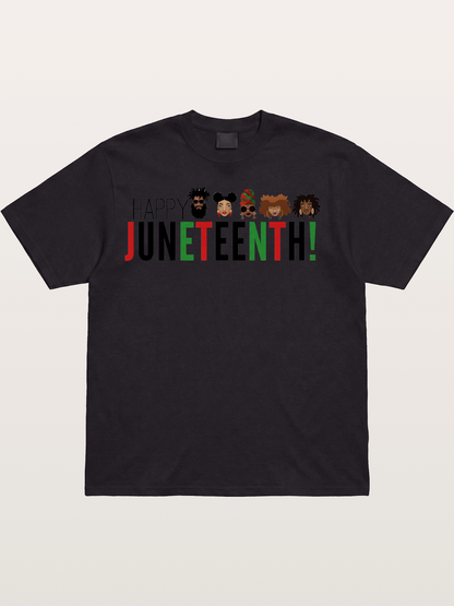 Happy Juneteenth Diverse Faces Cotton T-shirt