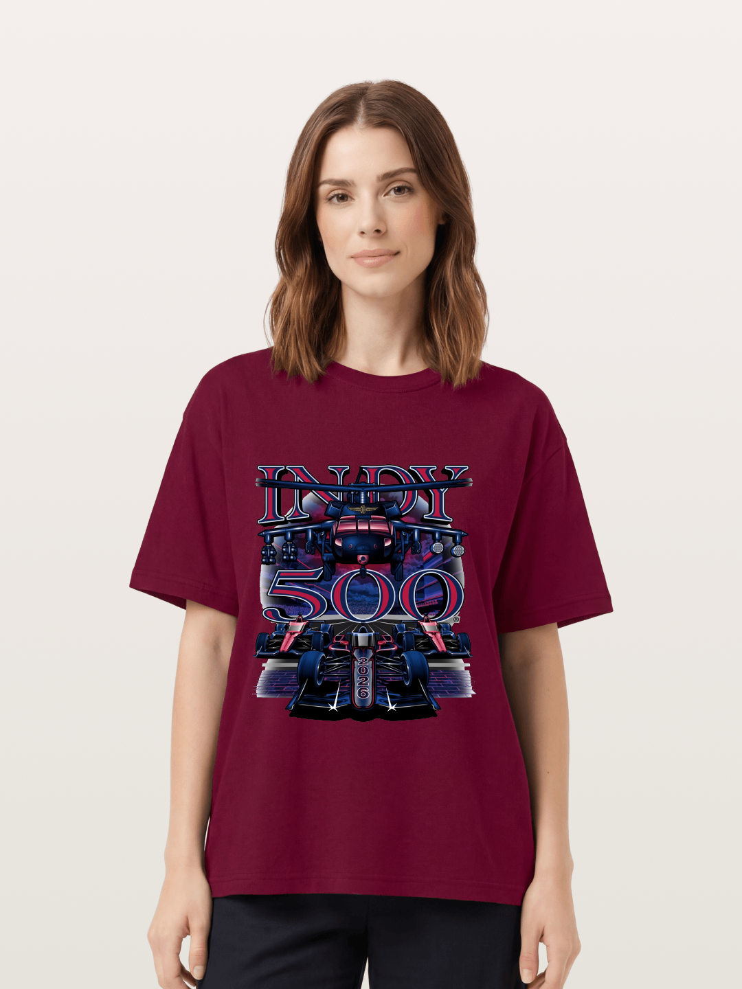 Indy 500 2026 Race Car Neon Art Gildan T-shirt