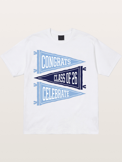 lass Of 26 Graduation Pennant Set Cotton T-shirt