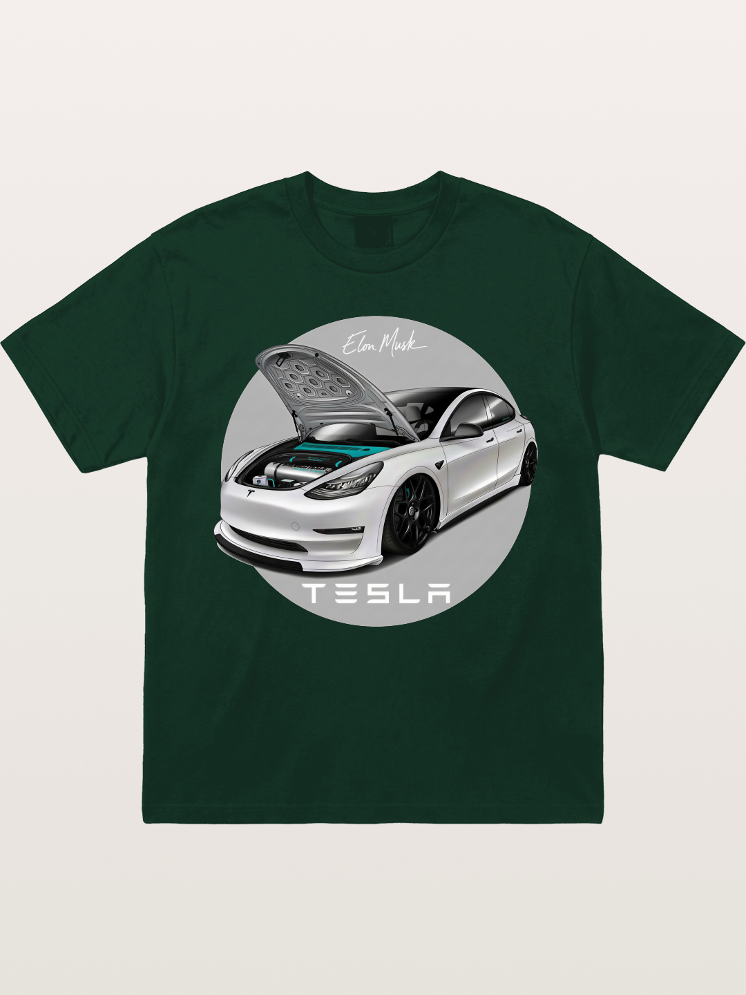 Tesla Model 3 Elon Musk Art Gildan T-shirt