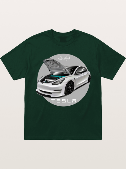 Tesla Model 3 Elon Musk Art Gildan T-shirt