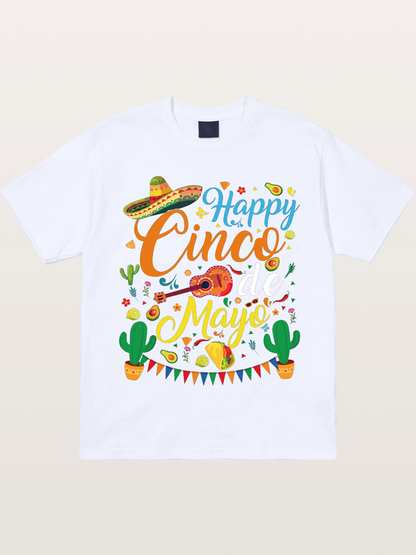 Cinco de Mayo Colorful Festival Design Gildan T-shirt