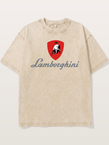 Lamborghini Red Bull Logo Washed T-shirt