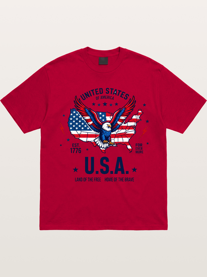 USA Map Eagle Flag Design Gildan T-shirt