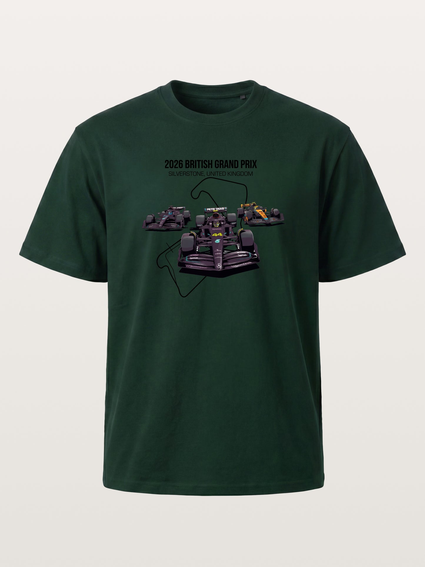 F1 Cars Silverstone Track Overlay Gildan T-shirt