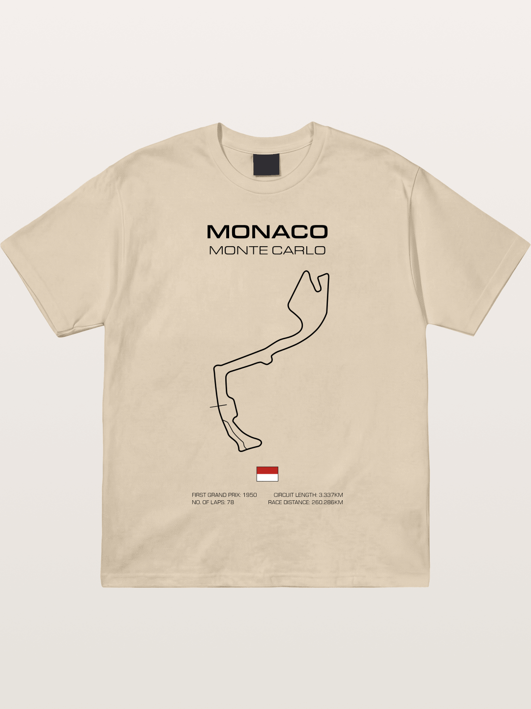 Monaco Circuit Minimal Line With Flag Gildan T-shirt
