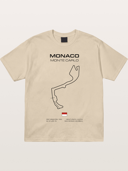 Monaco Circuit Minimal Line With Flag Gildan T-shirt