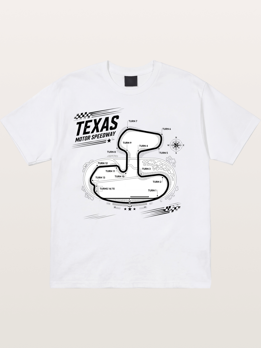 Texas Motor Speedway Track Map Cotton T-shirt