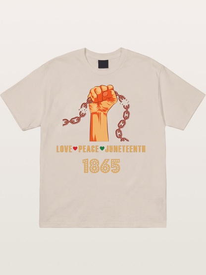 Juneteenth Love Peace Fist Cotton T-shirt