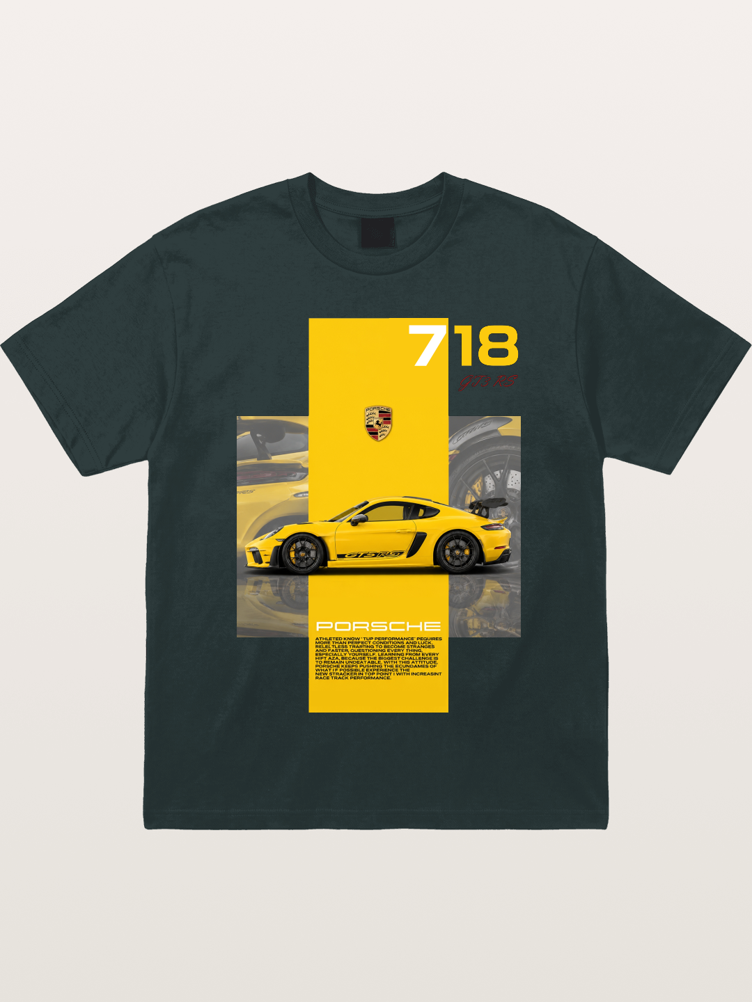 Porsche 718 GT4 RS Yellow Sports Car Gildan T-shirt