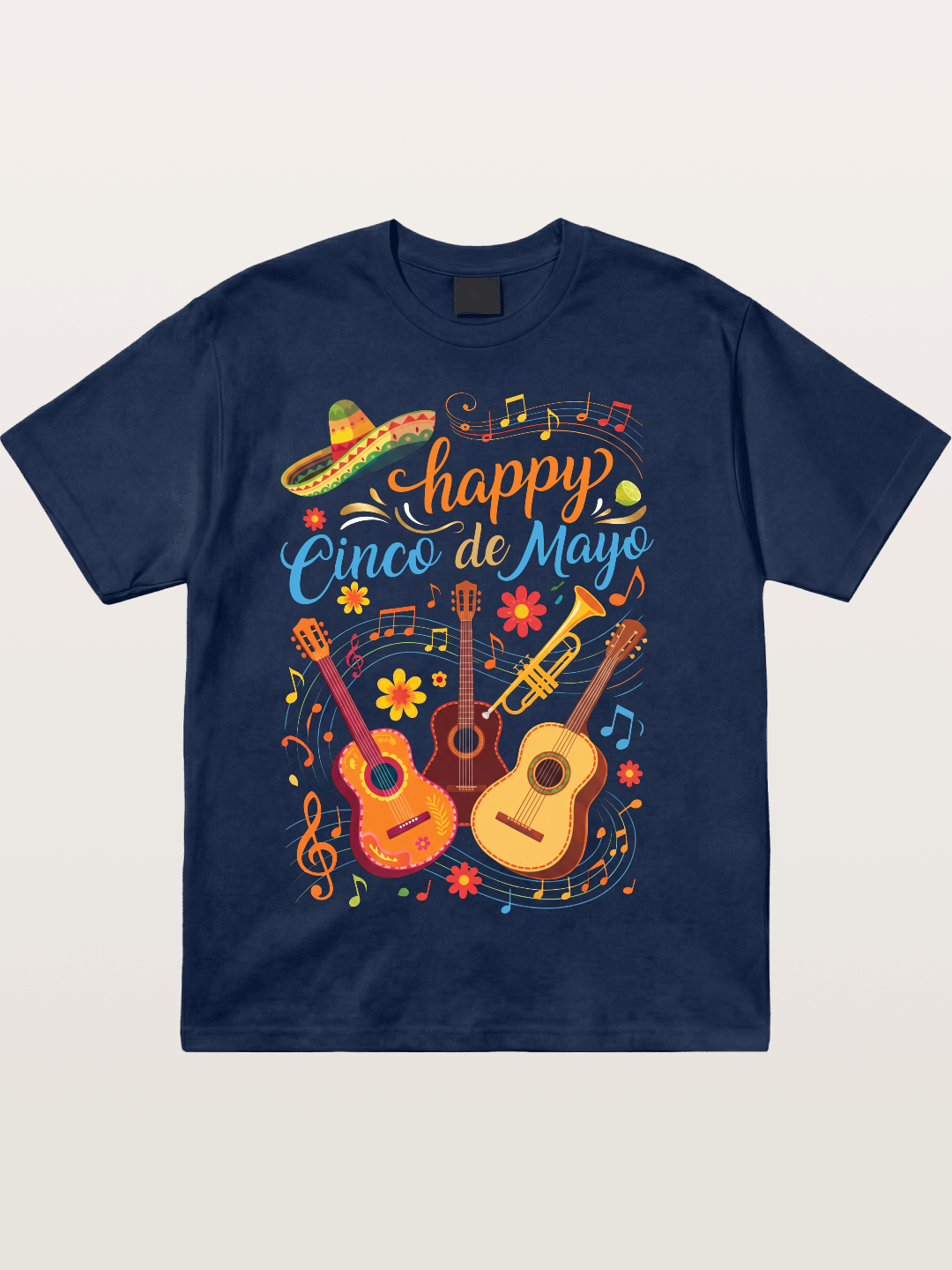 Mexican Guitar Trumpet Notes Cotton T-shirt