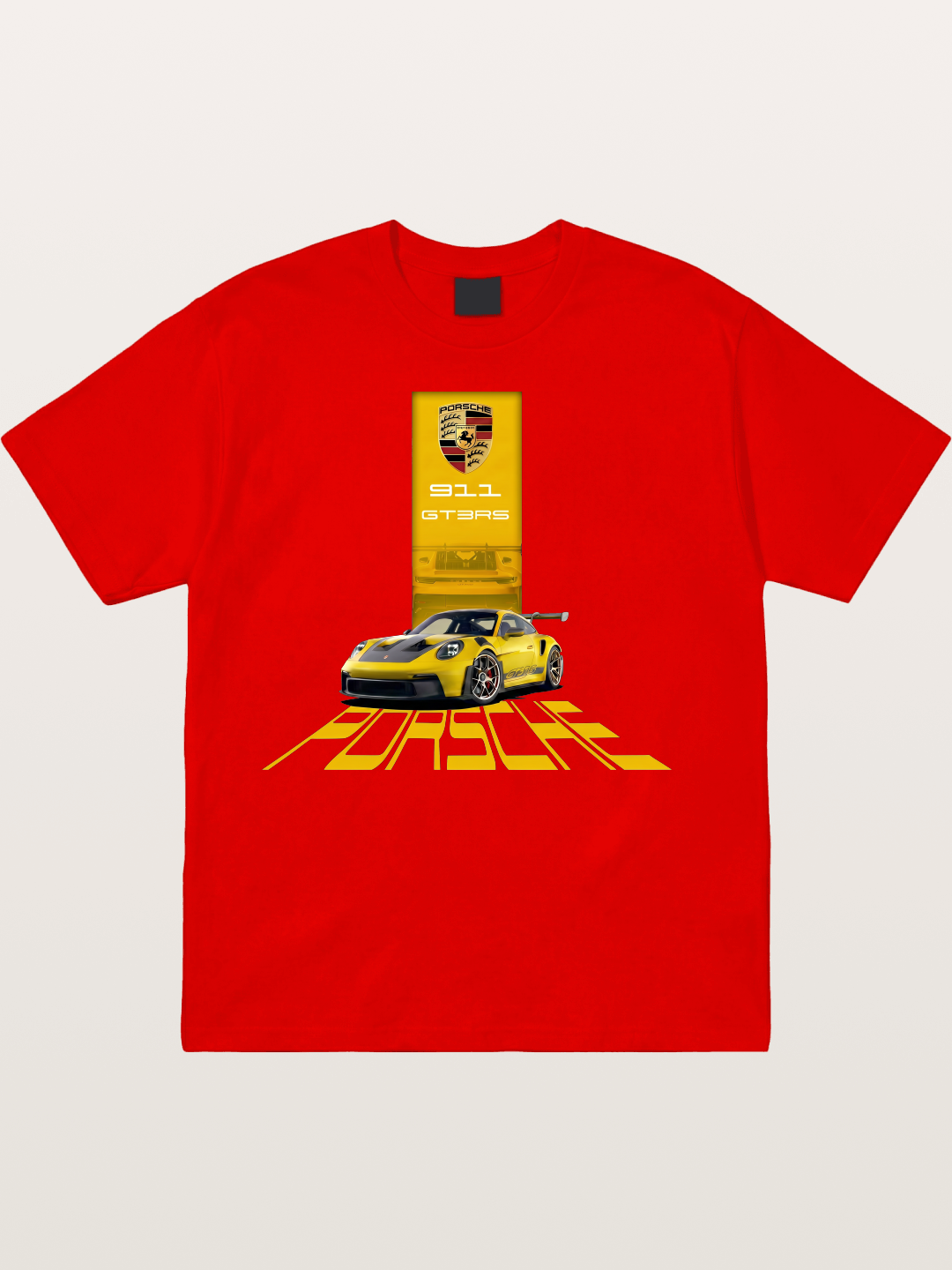 Yellow 911 GT3 RS Graphic Cotton T-shirt