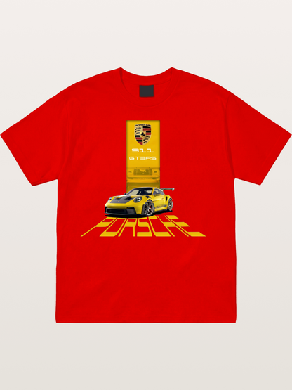 Yellow 911 GT3 RS Graphic Cotton T-shirt