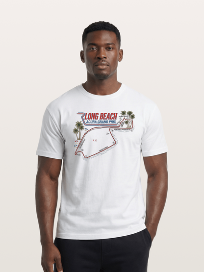 Long Beach Race Track Art Cotton T-shirt