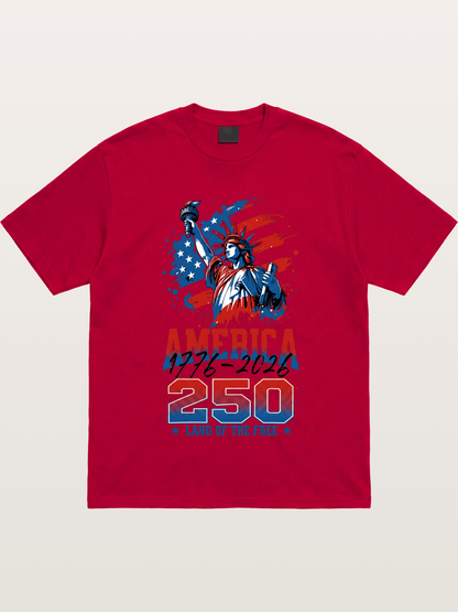 Liberty 250 Years Freedom Print Gildan T-shirt