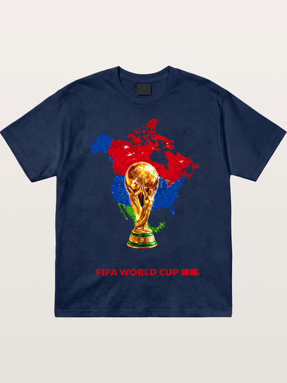 World Cup Trophy & Americas Map Cotton T-shirt