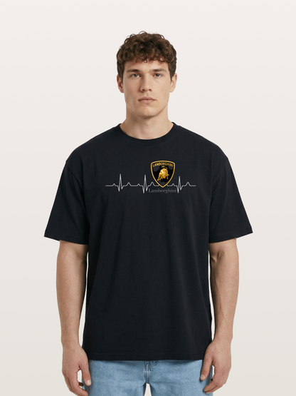 Lamborghini Heartbeat ECG Line Cotton T-shirt