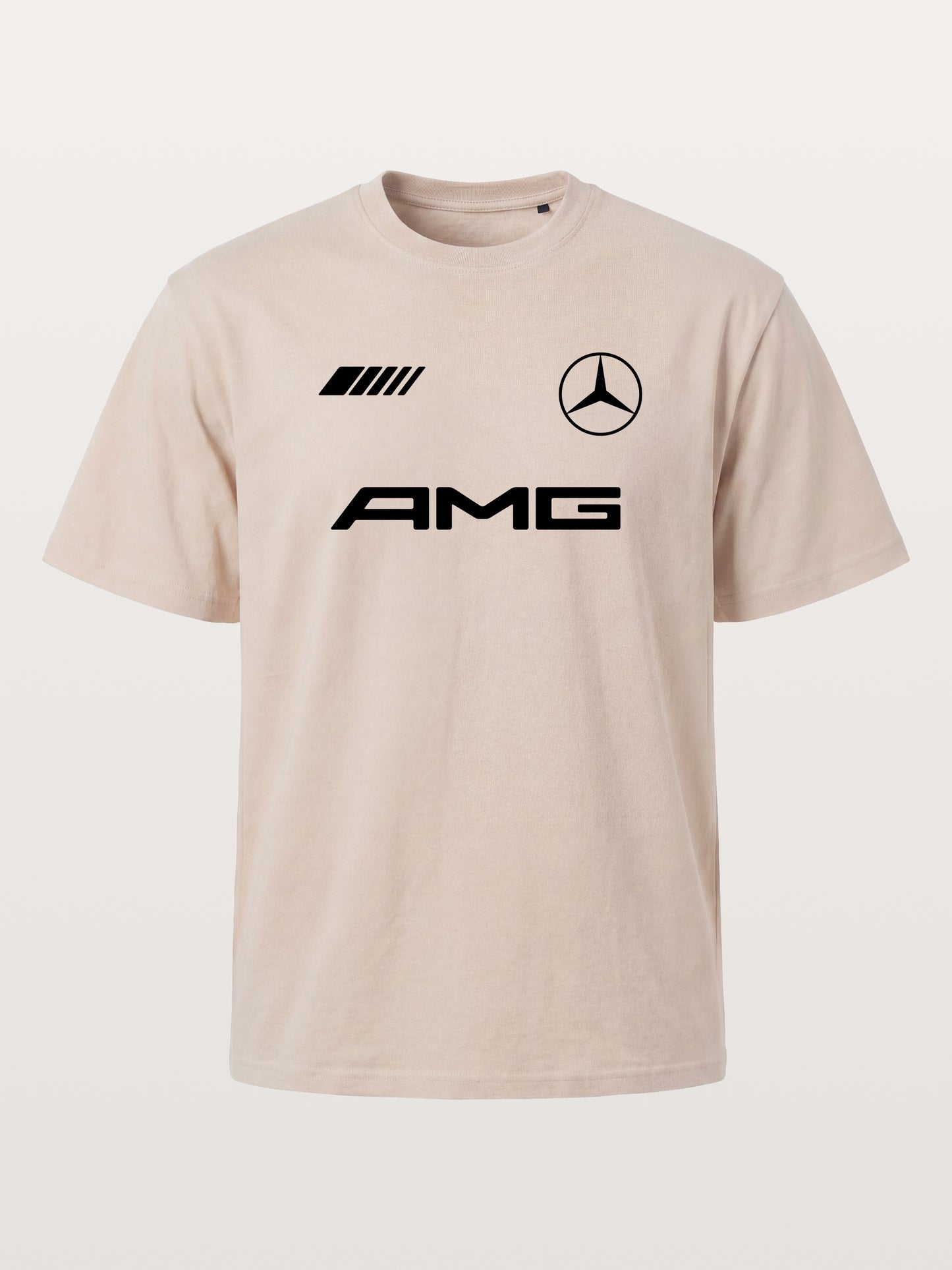 Bold Black AMG With Three Strip Mark Cotton T-shirt