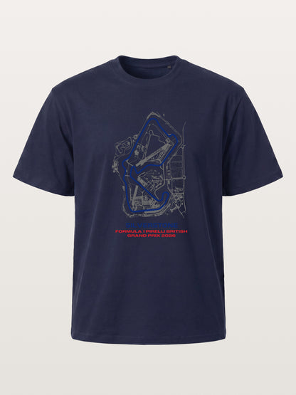 Silverstone Circuit Blueprint Layout Gildan T-shirt