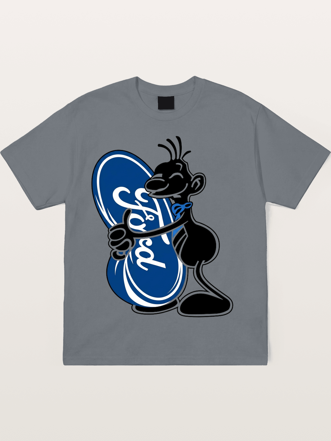 Cartoon Hugging Ford Logo Cotton T-shirt
