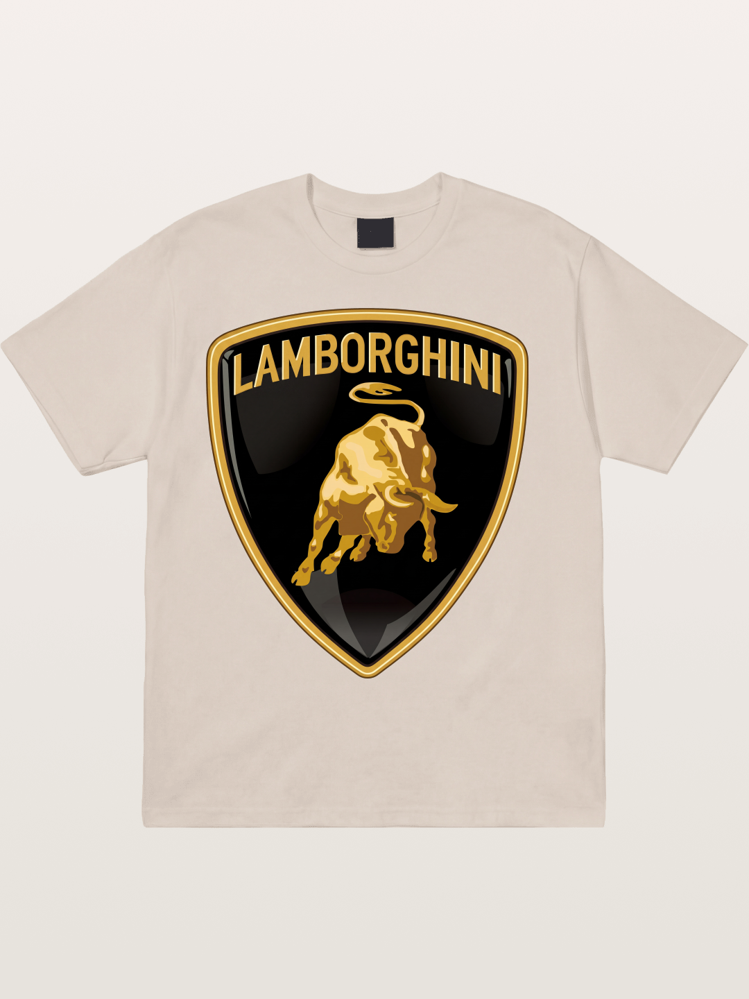 Lamborghini Gold Bull Shield Emblem Cotton T-shirt