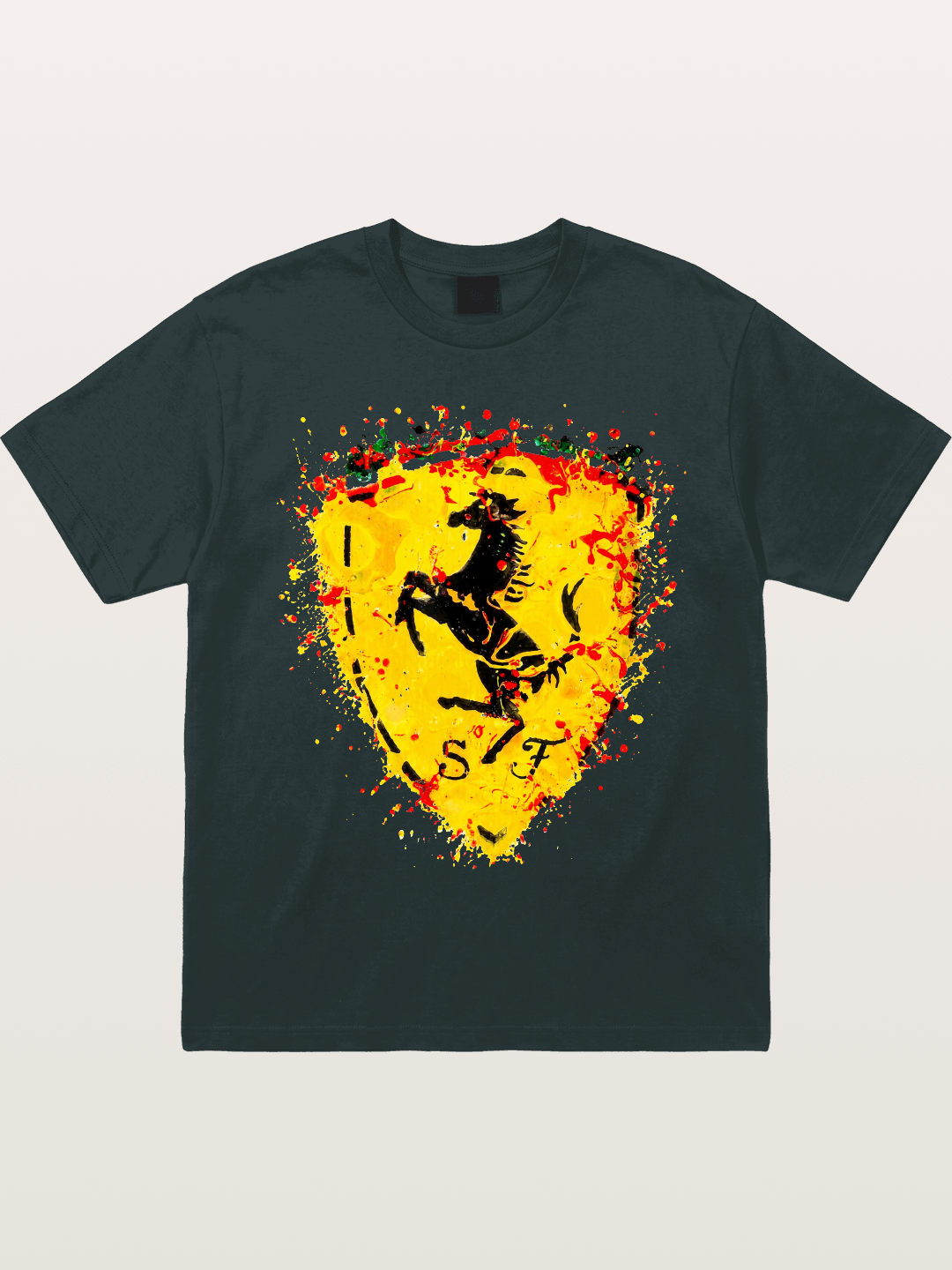 Ferrari Paint Splash Logo Gildan T-shirt