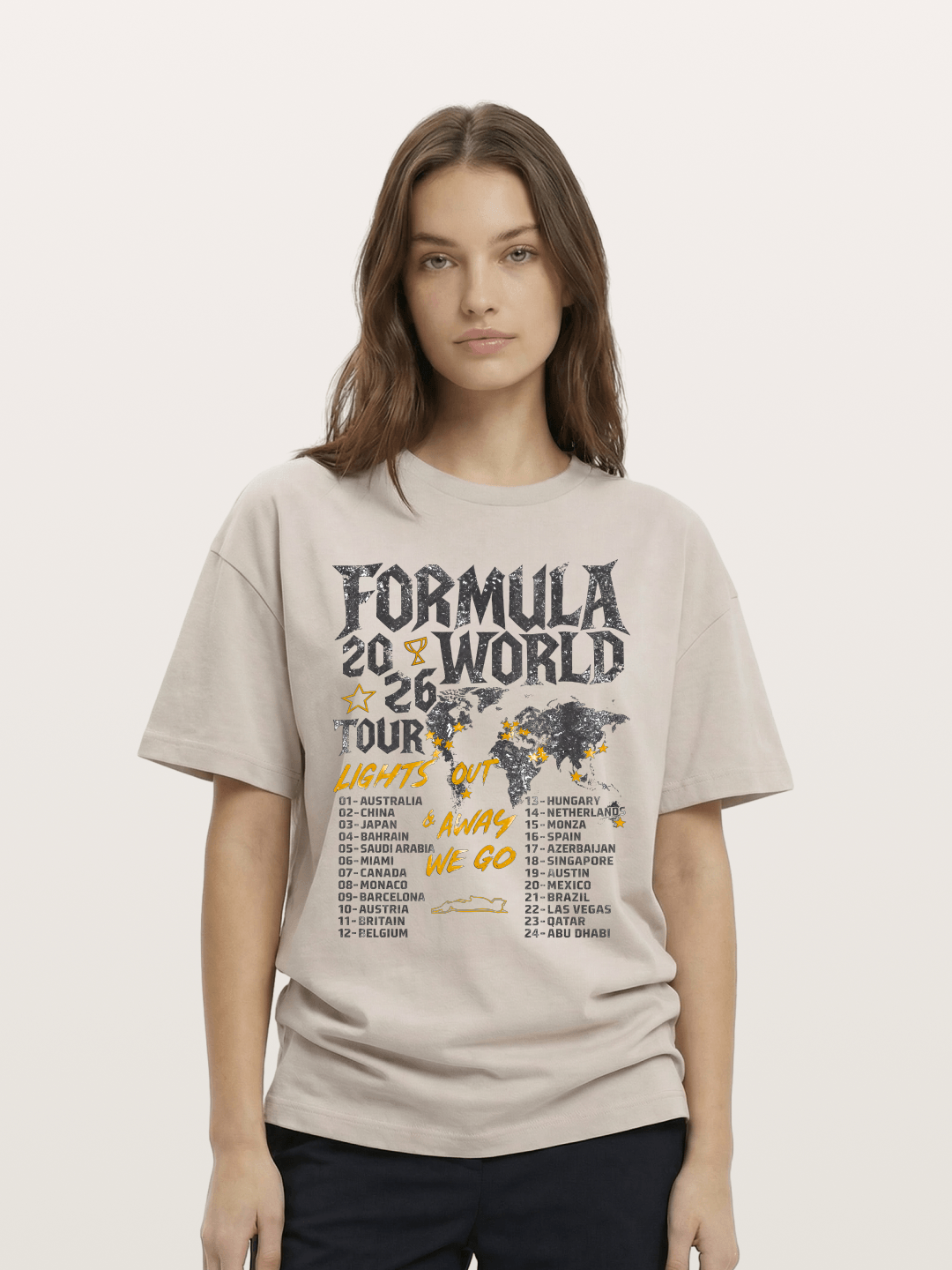 2026 F1 World Tour Poster Cotton T-shirt