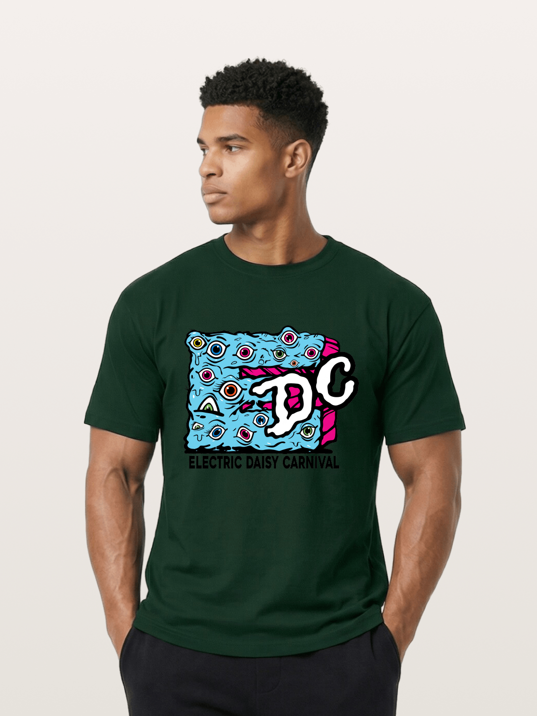 EDC Trippy Eye Daisy Print Gildan T-shirt