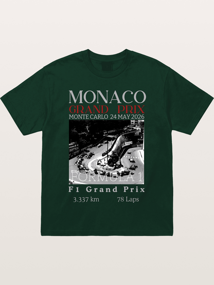 Monaco Grand Prix Black White Aerial Gildan T-shirt