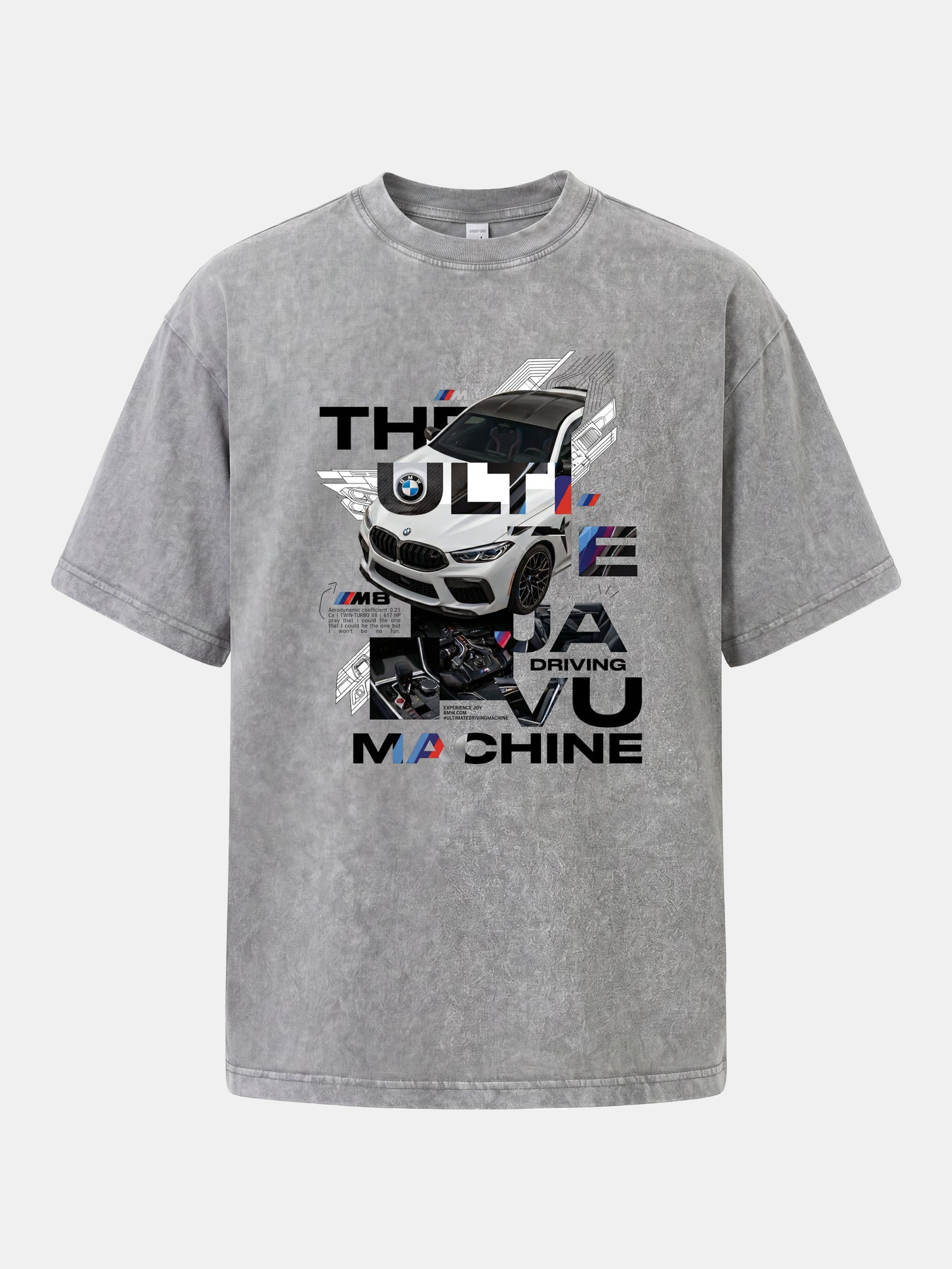 BMW M8 Tech Collage Poster Washed T-shirt