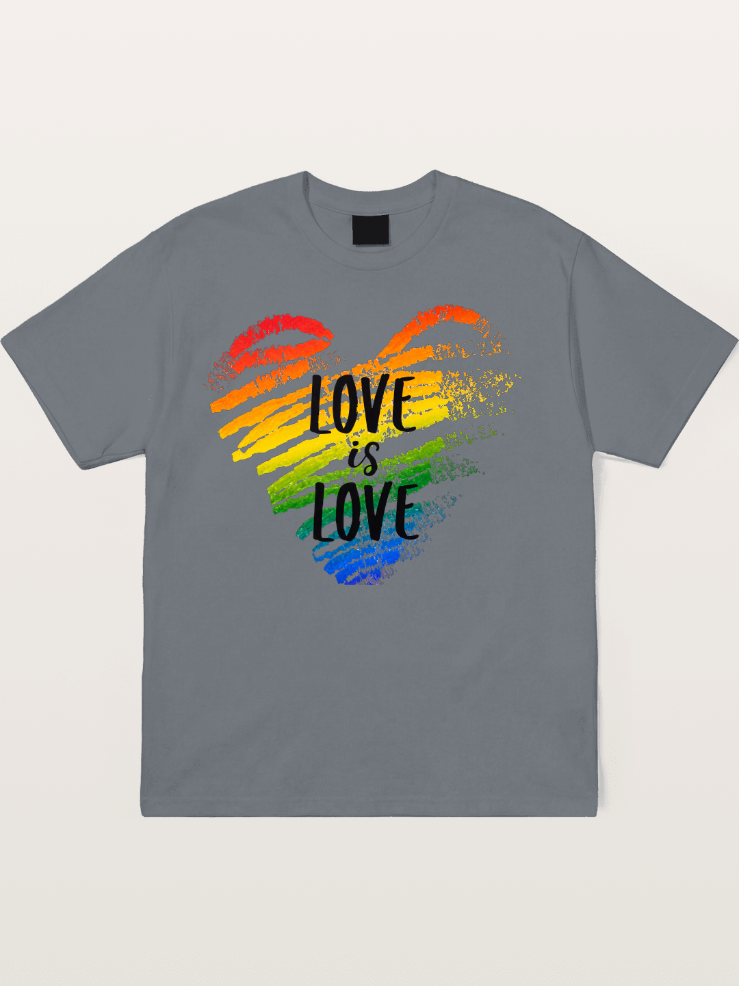 Love Is Love Rainbow Heart Art Cotton T-shirt