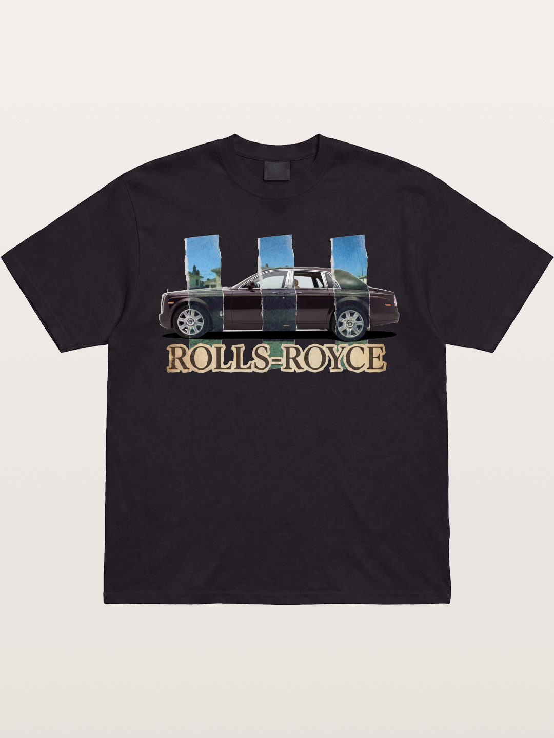 Torn Paper Rolls Royce Collage Gildan T-shirt