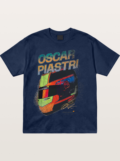 Oscar Piastri McLaren Helmet Cotton T-shirt