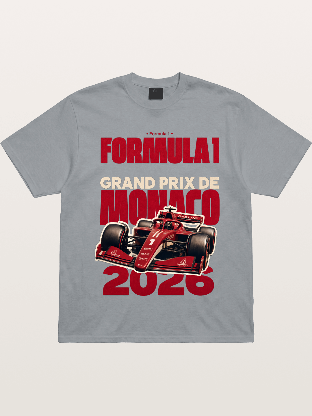 Monaco F1 2026 Red Print Gildan T-shirt