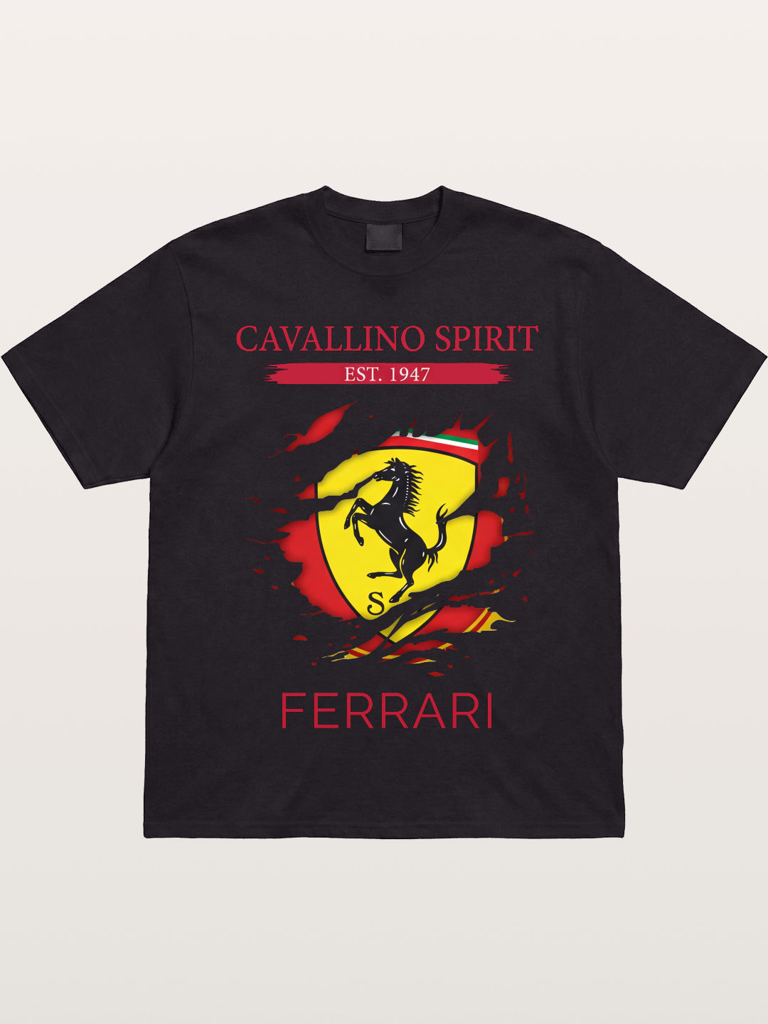 Ferrari 1947 Tear Logo Gildan T-shirt