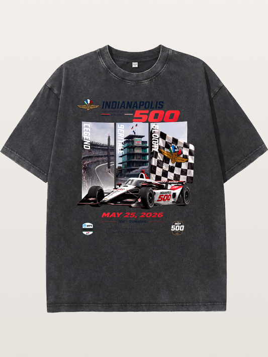 106th Indy 500 Race Day Art Washed T-shirt