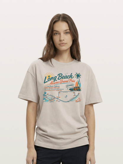 California Long Beach Race Poster Cotton T-shirt