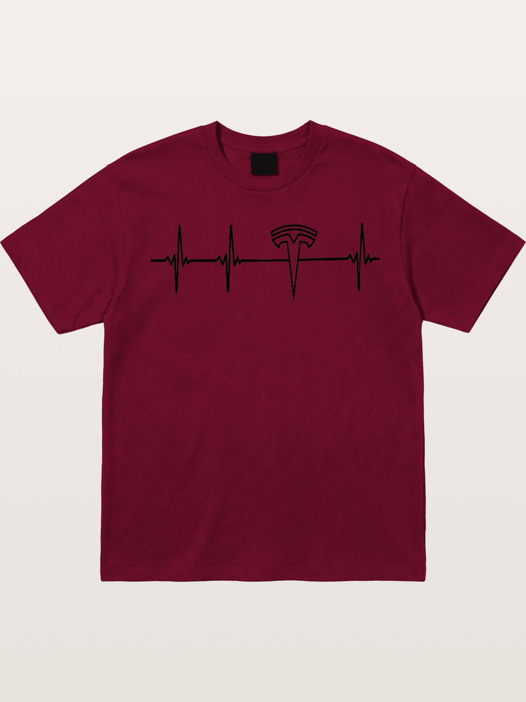 Tesla Logo Heartbeat Sticker Gildan T-shirt